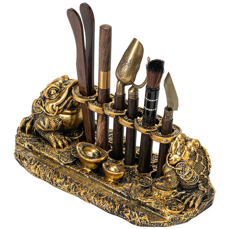 茶道六君子套装功夫茶具用品大全茶夹茶则茶刀茶杯架泡茶工具配件