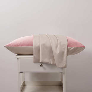 滑高支48x74cm棉一对全60s单人枕套高密枕头套澳丝装 纯色棉