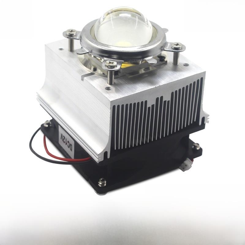 LED 散热器30W50W100W大功率LED散热器加风扇12V 44mm玻璃透镜