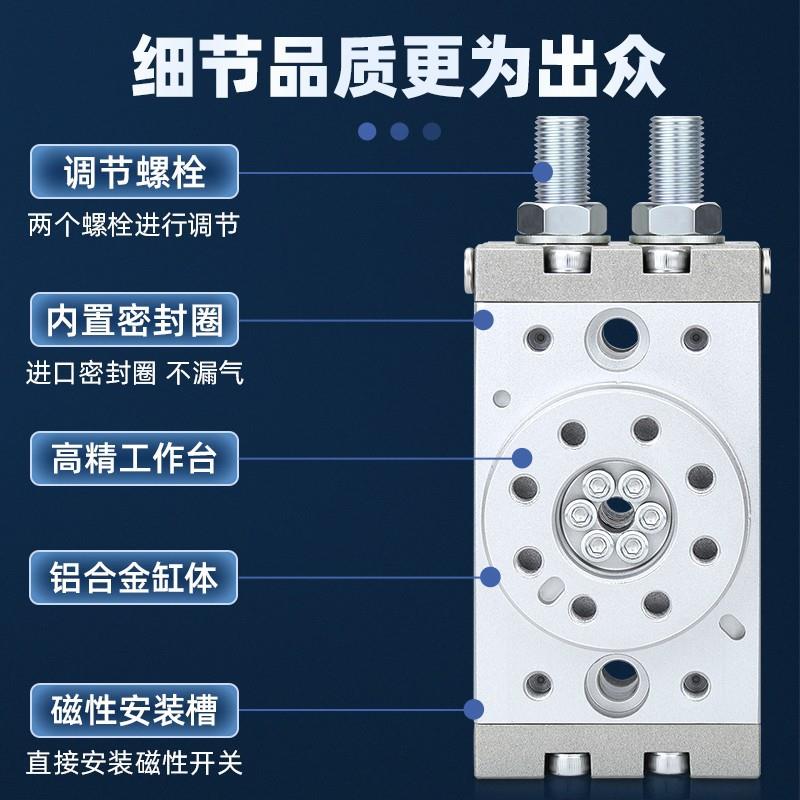 气动旋转摆动气缸回转可调180度90度HRQ2/3/10/20/30/50/70/100A