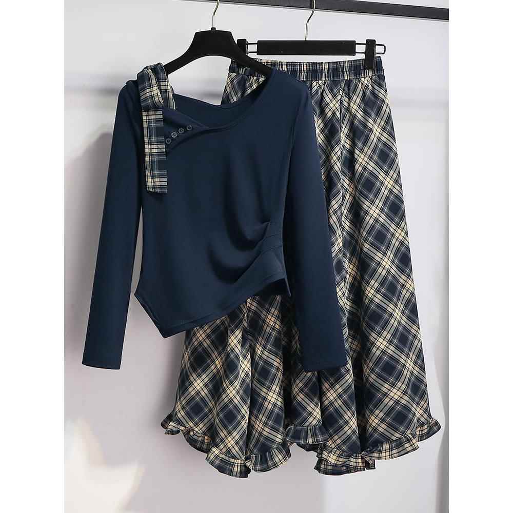 Ocnltiy盐系两件套装裙女装新款冷淡系巨好看早秋流行穿搭一整套