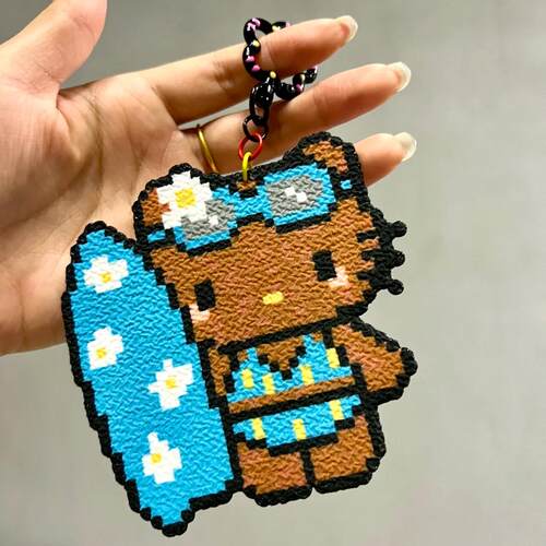 HelloKitty拼豆成品钥匙扣挂件包挂可爱送朋友礼物七夕Hello装饰