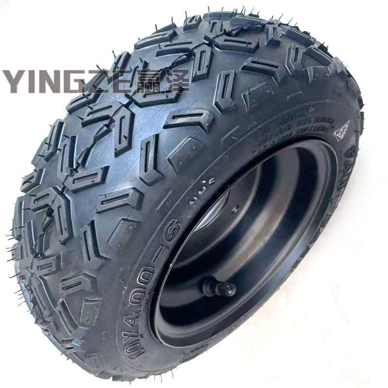 改装四轮电动摩托沙滩车卡丁车配件10X4.00-6寸越野真空轮胎轮毂