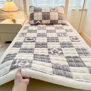 喜盈门牛奶绒床垫软垫家用卧室学生宿舍单人90x190冬天加绒床盖褥