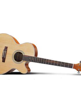 TL 41寸民谣吉他 缺角原木色 初学者入门木吉他 小蛮腰