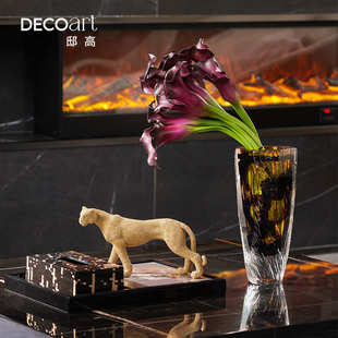 现代轻奢客厅玻璃花瓶豪宅样板间餐桌高级感花器创意设计装饰摆件