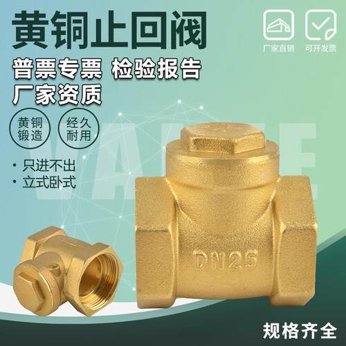 水表水管卧式铜止回阀dn15ppr20单向阀25水4分6分1寸32水泵40 50