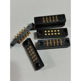 安装 孔公母座充电触点连接器pogopin弹簧顶针 孔插件焊线式 10P安装