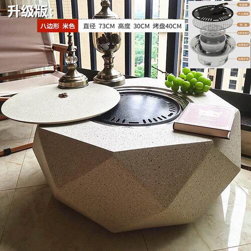 冬季室外围炉煮茶木炭炉户外别墅庭院烧烤炉家用取暖火炉子黑晶炉