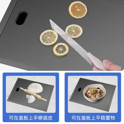 吧台水槽岛台纳槽米黑色3不锈钢迷你带盖板0中岛小4单SINKS003洗