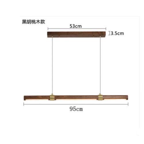 客厅led北欧吊灯吧台奢黑胡桃办公工作室现代轻灯简约灯长条实木
