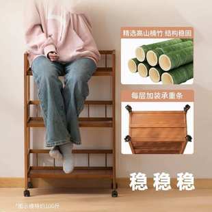 置物架落地多层收纳零食储物柜移动小推车家用厨房火锅多功能架子
