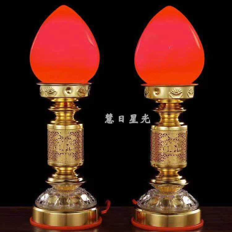 波合插电LED电子蜡烛灯家用佛前电灯佛灯招财灯高档烛灯392财金神