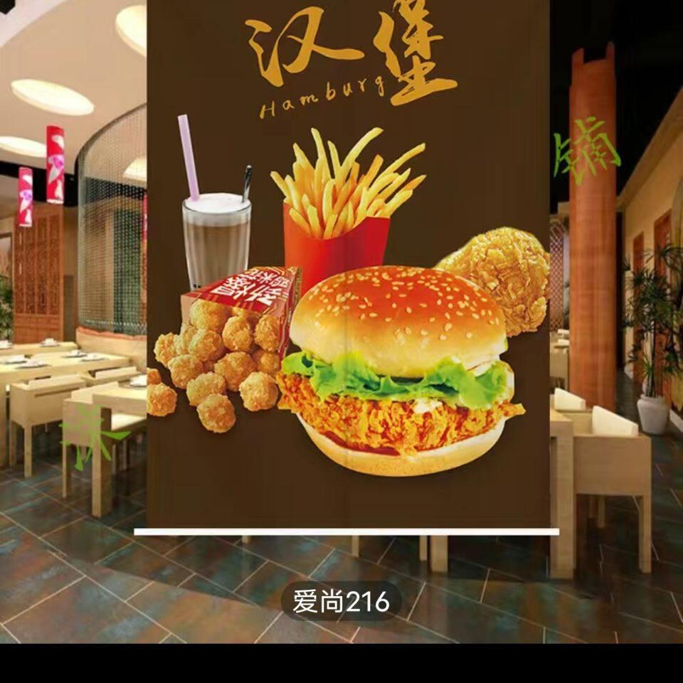 汉堡炸鸡店厨房门帘棉麻布帘厨房防油烟门帘日式厨房挂帘半截半帘