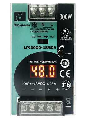 300w定制48v36v24v数显reignpower工业直流稳压电源开关电源导轨