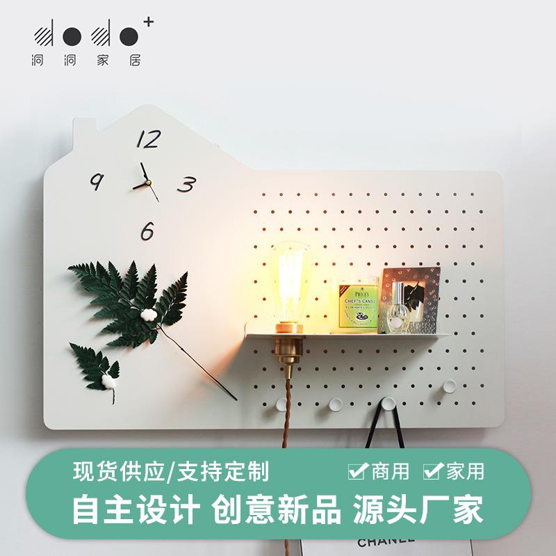 洞洞板电箱遮挡装饰画收纳金属墙面装饰隔板创意收纳