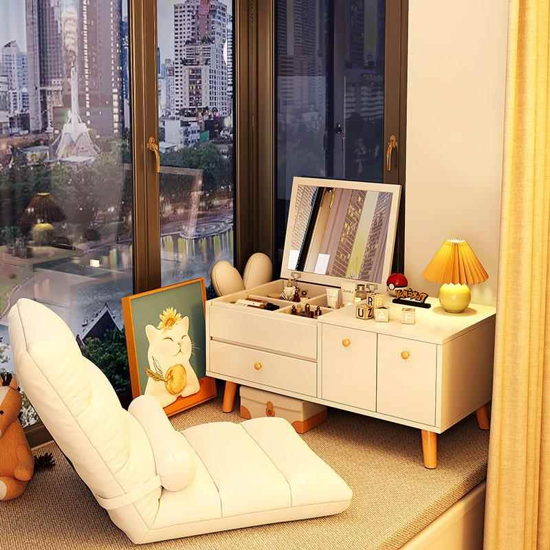 梳妆台卧室现代简化台妆桌家用MAT小户型化妆窗约收纳柜一体飘梳