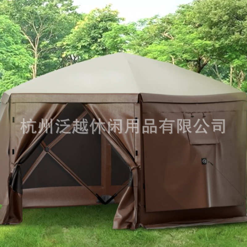 户外露营帐篷 防蚊网纱自动速开帐篷 草原便携式庭院室外遮阳棚