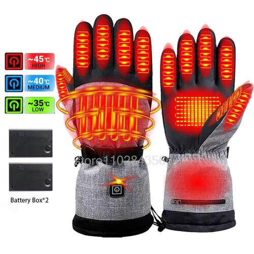 Heated Gloves With Battery Case Powered Electric Heating Han