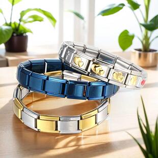 DIY Basic Chain Italian Steel Bracelets Stainless Bang Charm