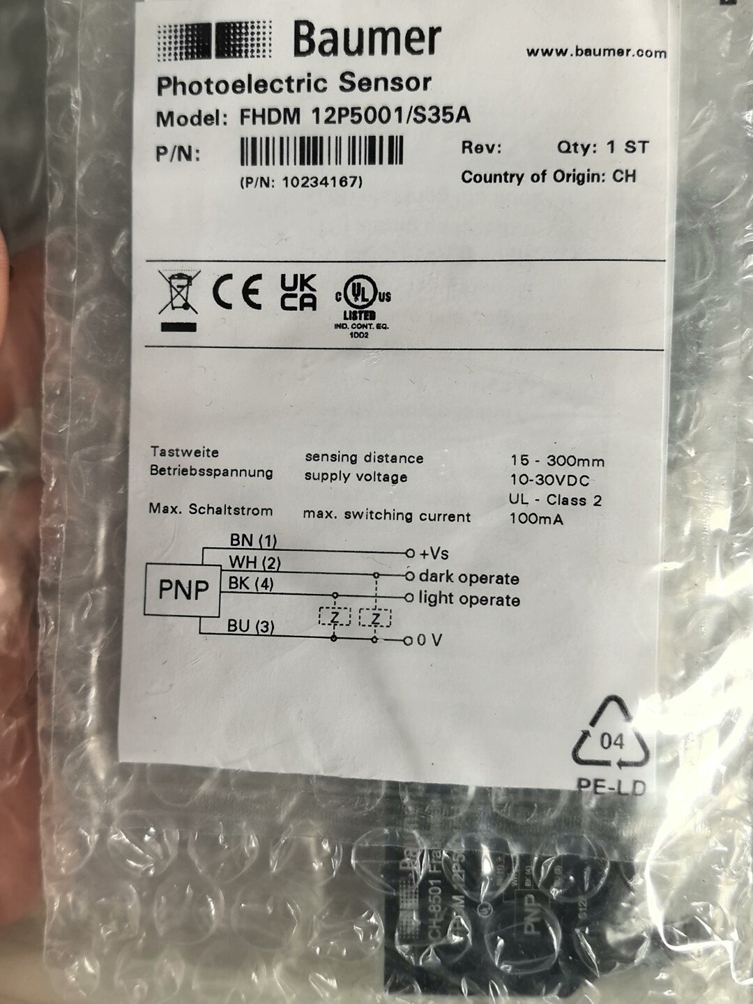 全新原装进口Baumer 堡盟