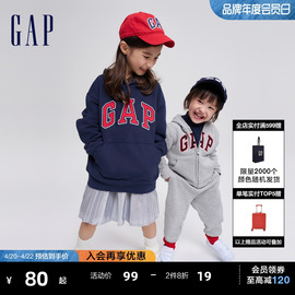 gap男幼童秋冬logo碳素软磨抓绒卫裤儿童装，加绒运动长裤794474