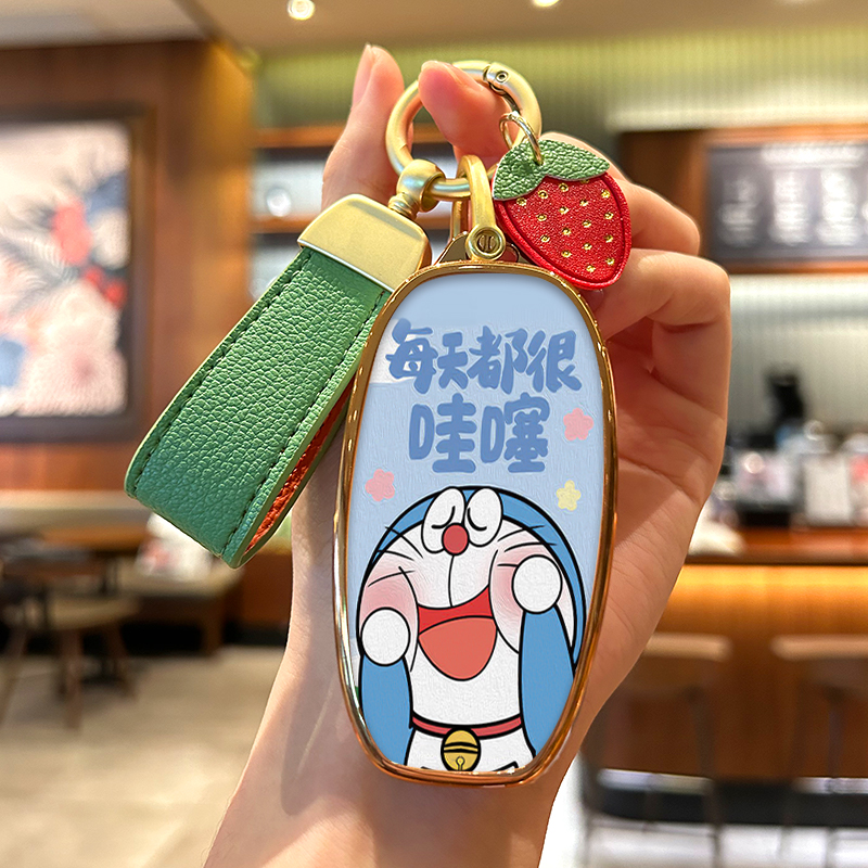 适用一汽红旗eqm5钥匙套e-hs3保护壳H7汽车配件高档全新全包扣