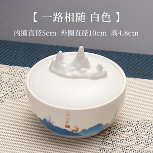 正品干庆学堂带盖火锅砚台陶多功能墨池墨蝶笔架笔山搁笔洗缸瓷保