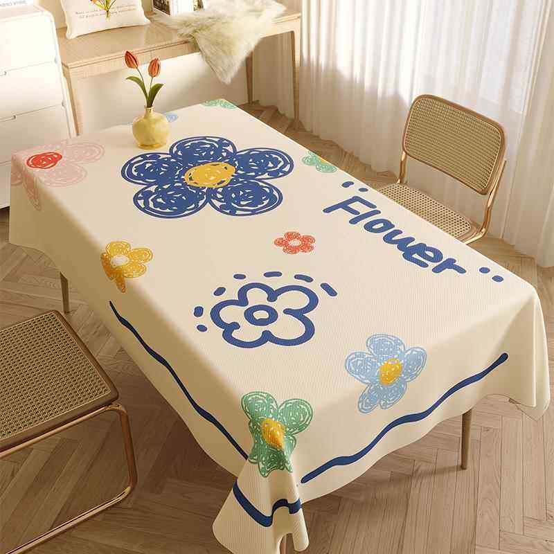 春天花园棉麻布艺防水防百搭餐CQB桌布小新温方柔烫长形清茶几盖