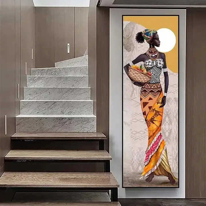 热销非洲女人装饰画挂画帆布画壁画挂画外贸喷绘帆布画装饰画