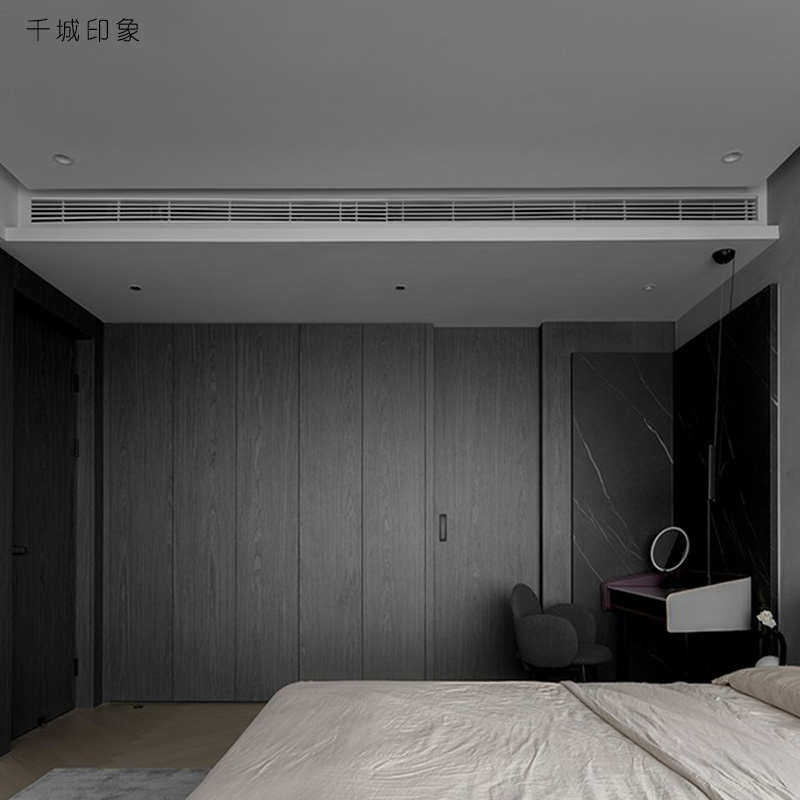 成都爱格板木纹天然木皮现代简约意式轻奢墙板隐形门门墙柜