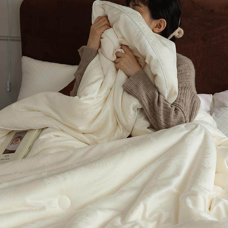 高端类森本大提花51A大豆纤维春秋冬被子夏凉被加大胎双%GQS四季