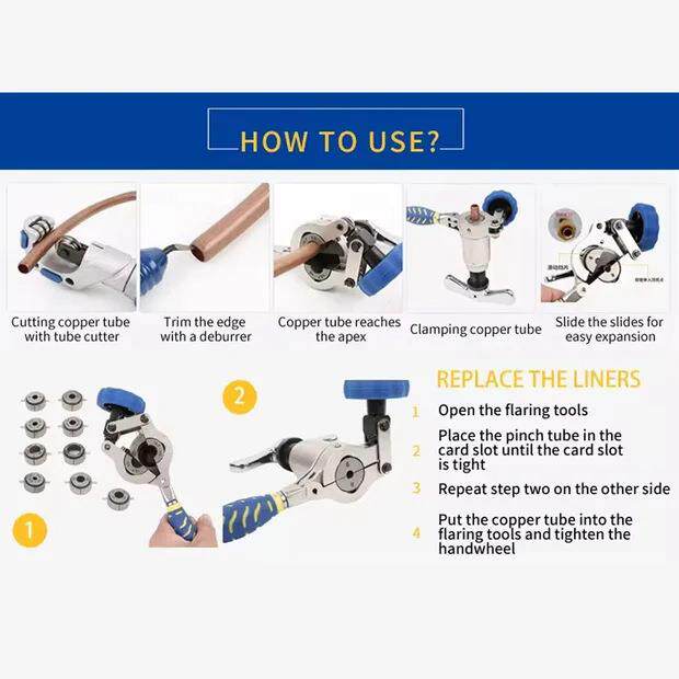 英文WK-519-L偏心扩管器大圣铜管扩口器铜管扩孔器喇叭口胀管工具