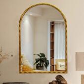 W8037法式 复浴室镜卫古生间化妆形壁挂镜玄关镜拱洗手台镜子梳妆