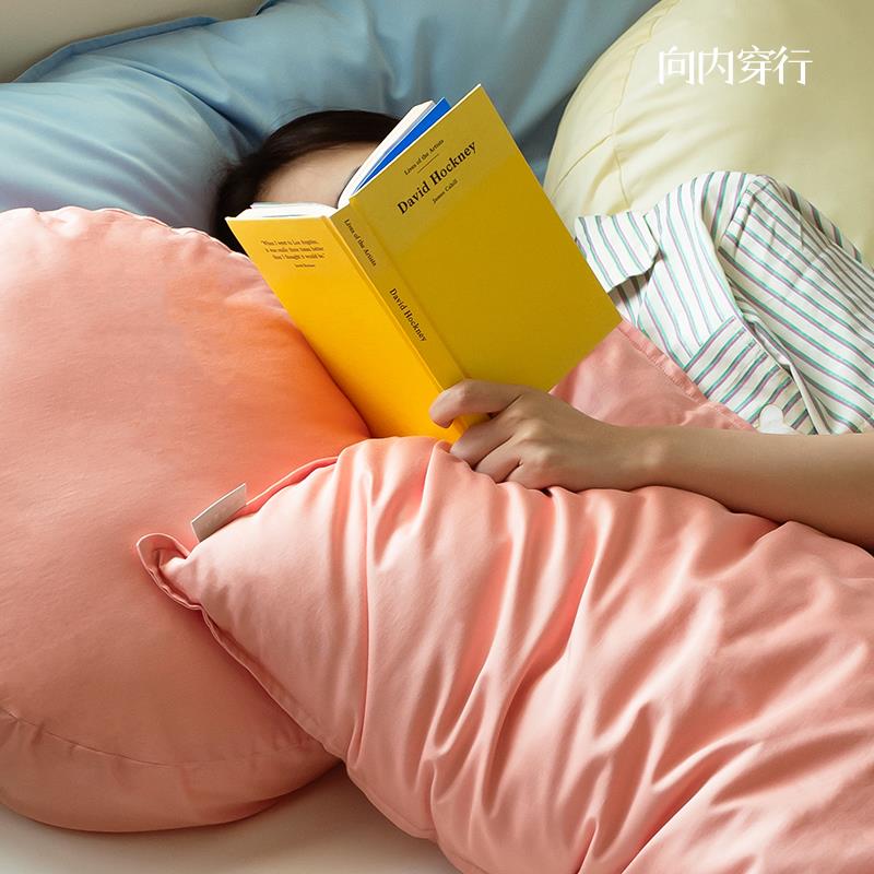 F78S5M5H1VPR向内穿行双人长枕不塌陷靠带套一体垫头抱枕芯纯棉1.