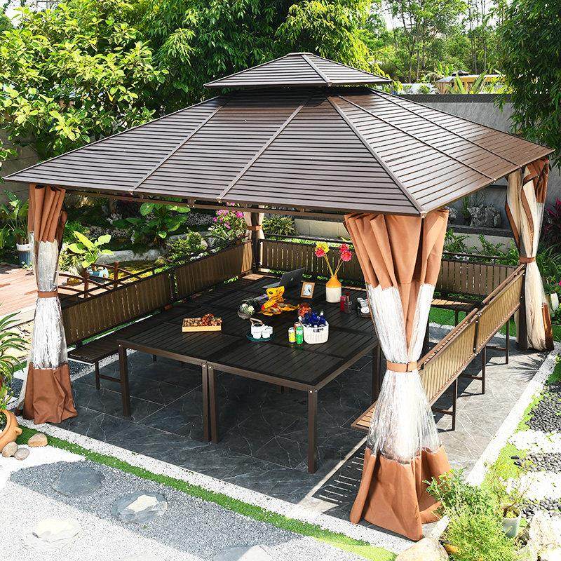 户外凉亭镀锌顶棚亭子帐篷别墅庭院花园露台风景区休闲 遮阳棚大,商业/办公家具,景观廊架,淘宝优惠券,粉丝福利购,淘宝优惠卷