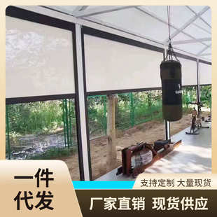 VJW5批发阳台电动防风卷帘遮光隔热防雨窗帘别墅庭院智能升降遮光