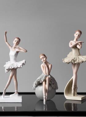 跨境ins风跳芭蕾舞女孩树脂摆件家居少女心房间艺术装饰品生日礼
