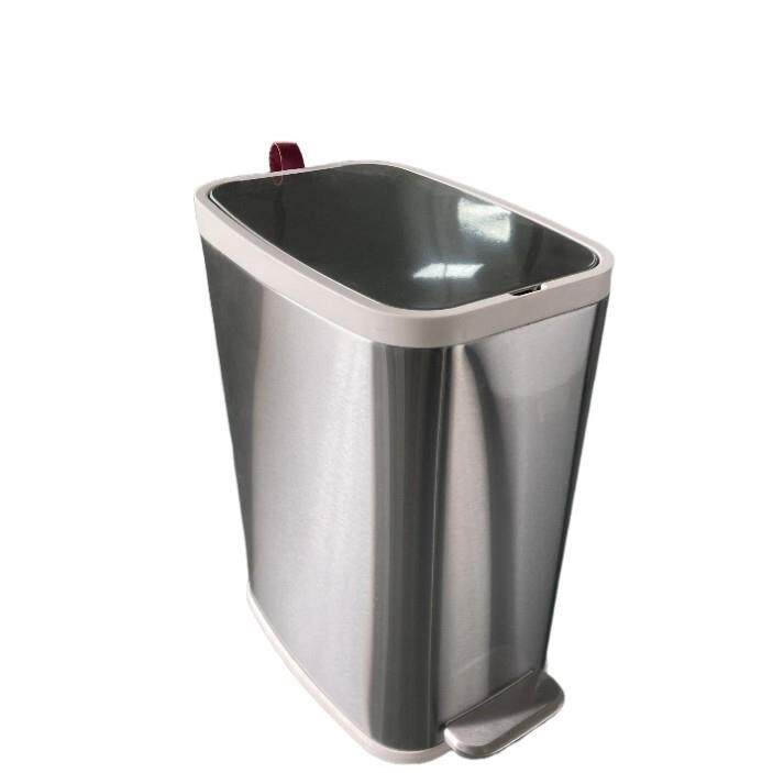 15L夹缝式不锈钢垃圾桶脚踩带盖静音长方形窄缝客厅卫生间废纸篓