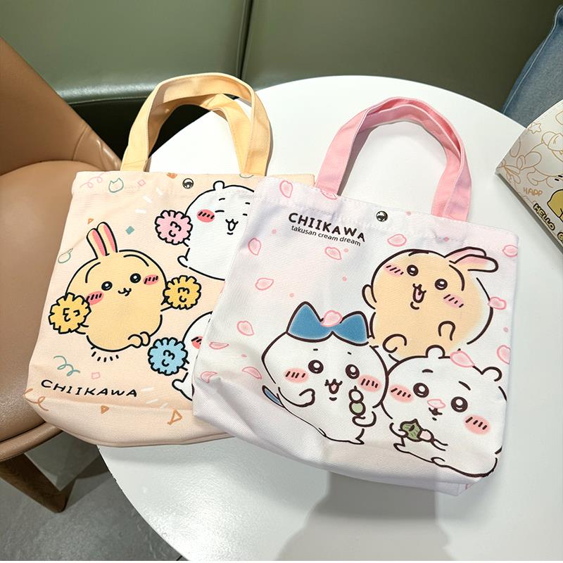 吉伊卡哇帆布袋小号便携水杯学生手拎包资料上班通勤卡通手提包