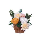 田园风壁挂花篮装 饰墙面塑料藤编花篮网格彷真花创意挂饰花盆ins