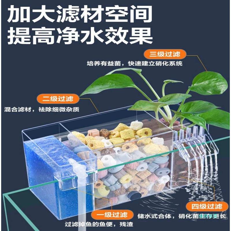 水循环小型外置壁挂滴流专用鱼缸过滤静音鱼缸式盒过滤器盒净水