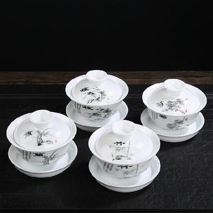 单个大号300ml特大玻璃功夫茶杯茶杯透明耐热加厚泡茶盖碗三才