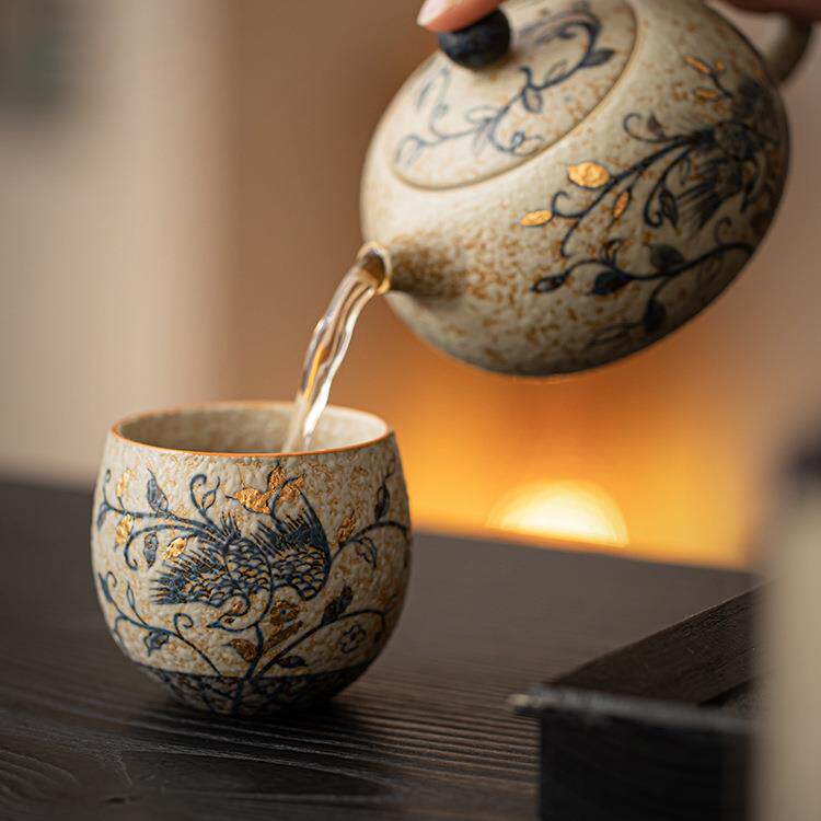手绘青花火石罗汉杯高档茶杯主人杯个人专用陶瓷品茗杯单杯子家用