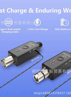 2.4GHz Wireless Mic Adapter A11 无线卡侬麦克风转6.35 转接器