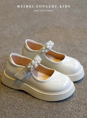 正品黑色女童皮鞋205秋季2新款小女春孩主公单鞋JK玛丽珍儿童演出