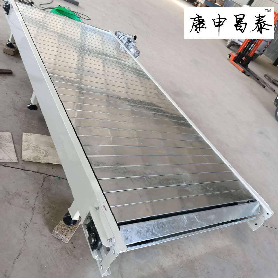 吨包链板传送带车间配套板链输送线物料提升机重型链板输送机