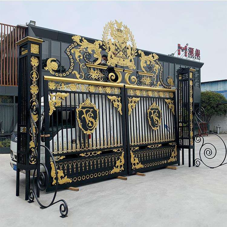欧式豪华铝艺大门高端别墅门农村自建房庭院大门户外围墙庭院门