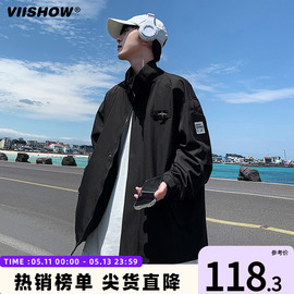 viishow外套男春秋季2024潮牌痞帅美式重磅夹克青少年上衣