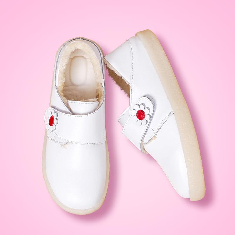 高档护士鞋女软底秋冬透气不累秋冬款绒棉鞋脚冬加加厚医护小白鞋